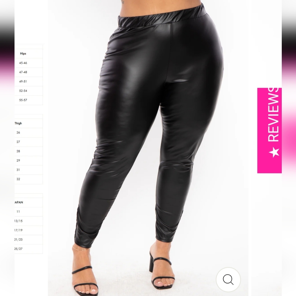 NEW NWOT Plus Size Curvysense Black Faux Leggings Sz 4XL